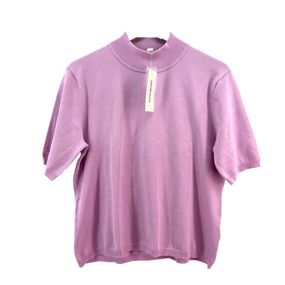 David Brooks Sweater Women XL Purple Lavender Silk Blend Old Money Career Mature - Picture 2 of 10